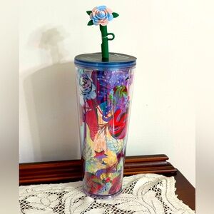 STARBUCKS Rose Straw Topper Christmas holiday 2023 cold cup tumbler 24 oz